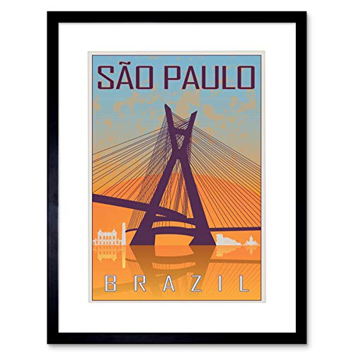 SAO PAULO BRAZIL OCTAVIO FRIAS OLIVEIRA BRIDGE FRAME ART PRINT PICTURE F12X1430 von Wee Blue Coo