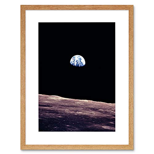 Wee Blue Coo SPACE PLANET EARTH LUNAR SURFACE MOON LANDSCAPE COOL FRAMED ART PRINT B12X7764 von Wee Blue Coo