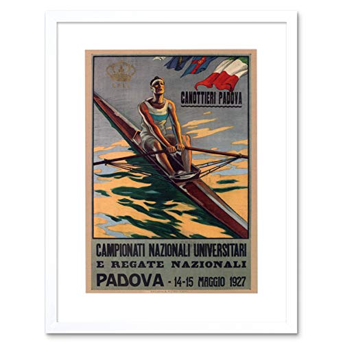 SPORT ROWING CANOE PADOVA ITALY REGATTA AD FRAMED ART PRINT PICTURE F12X1116 von Wee Blue Coo