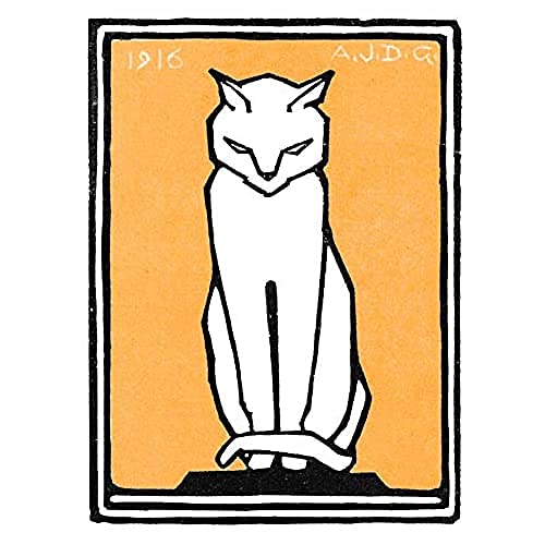 Sitting Cat 1916 Julie De Graag Unframed Art Print Poster Wall Decor 12x16 inch Wand Deko von Wee Blue Coo