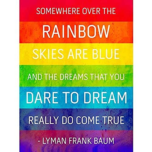 Somewhere Over Rainbow Frank Baum Unframed Art Print Poster Wall Decor 12x16 inch Regen Der Zauberer von OZ Wand Deko von Wee Blue Coo