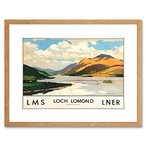 TRAVEL SCOTLAND LOCH LOMOND RAILS BLACK FRAME FRAMED ART PRINT PICTURE B12X7887 von Wee Blue Coo