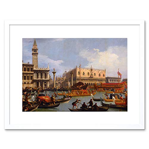 The Art Stop PAINTING CITYSCAPE VENICE CANALETTO BUCENTAUR RETURN PIER FRAMED PRINT F12X4511 von Wee Blue Coo