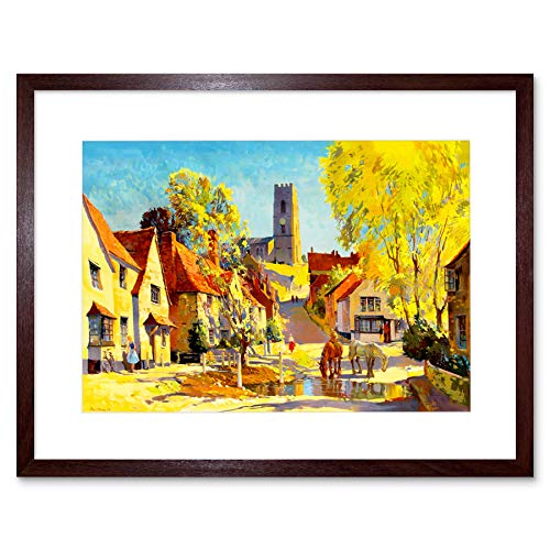 The Art Stop PAINTING VILLAGE SCENE KERSEY SUFFOLK ENGLAND CHURCH POND FRAMED PRINT F12X5076 von Wee Blue Coo