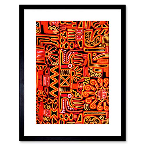 The Art Stop PHOTO COMPOSITION PERUVIAN BLANKET INCA DESIGN SUN FRAMED PRINT F97X5540 von Wee Blue Coo
