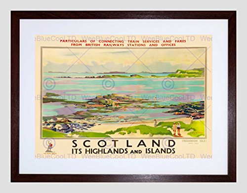 The Art Stop TRAVEL RAIL TRAIN SCOTLAND HIGHLANDS ISLANDS TRESHNISH FRAMED PRINT B12X10246 von Wee Blue Coo