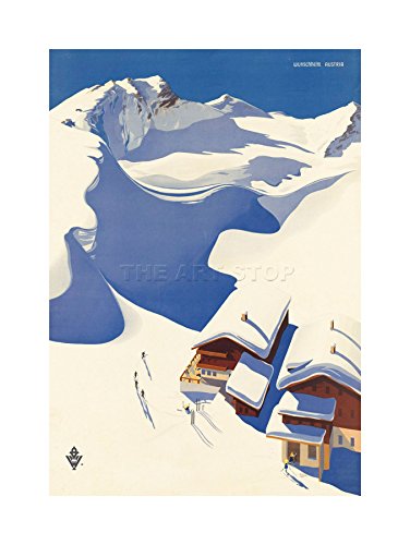 The Art Stop TRAVEL WINTER SPORT SNOW SKI CHALET ALPS AUSTRIA FRAMED PRINT PICTURE F12X1551 von Wee Blue Coo