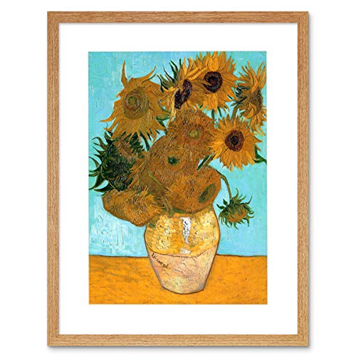 The Art Stop VAN GOGH STILL LIFE VASE TWELVE SUNFLOWERS OLD FRAMED PRINT PICTURE 28 F12X1628 von Wee Blue Coo