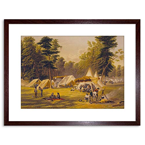 The Art Stop WAR PAINTING AMERICAN CIVIL CONFEDERATE ARMY CAMP FRAMED PRINT F97X5109 von Wee Blue Coo
