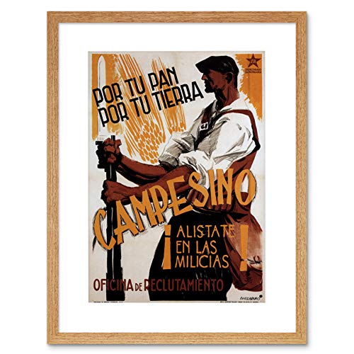 The Art Stop WAR SPANISH CIVIL JSU SOCIALISM REPUBLICAN SPAIN VINTAGE FRAMED PRINT B12X2048 von Wee Blue Coo