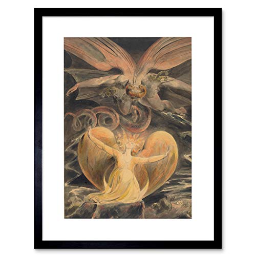 The Art Stop WILLIAM BLAKE BRITISH GREAT RED DRAGON WOMAN CLOTHED SUN ARTWORK PRINT B12X5450 von Wee Blue Coo