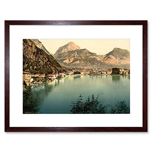 VINTAGE PHOTOGRAPHY RIVA LAKE GARDA ITALY NEW BLACK FRAMED ART PRINT B12X11706 von Wee Blue Coo