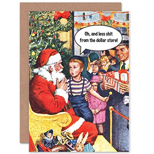 Wee Blue Coo Vintage Santa's Grotto - Funny Adult Rude Christmas Card Jahrgang Komisch Christus von Wee Blue Coo