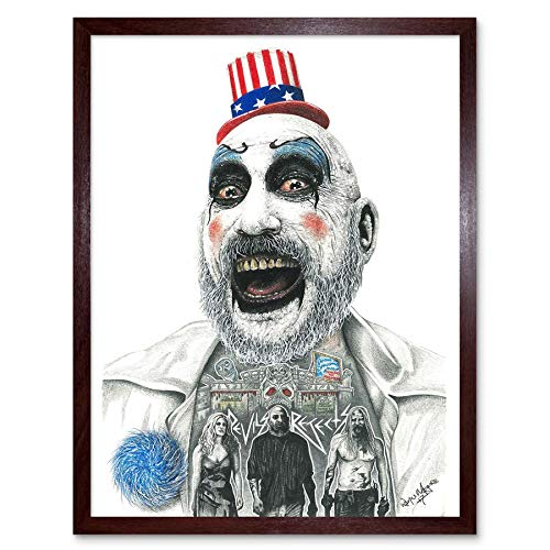 Wee Blue Coo Wayne Maguire Tattooed Captain Spaulding Inked Ikon Art Print Framed Poster Wall Decor Kunstdruck Poster Wand-Dekor-12X16 Zoll von Wee Blue Coo