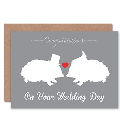 Wee Blue Coo Tier Silhouette Liebe Herz Igel Hochzeitskarte Wee Blue Coo Tier Silhouette Liebe Herz Igel Hochzeitskarte von Wee Blue Coo