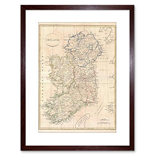 Wee Blue Coo 9x7 '' 1799 CLEMENT CRUTTWELL MAP IRELAND VINTAGE FRAMED ART PRINT F97X001 Wee Blue Coo 9x7 '' 1799 CLEMENT CRUTTWELL MAP IRELAND VINTAGE FRAMED ART PRINT F97X001 von Wee Blue Coo