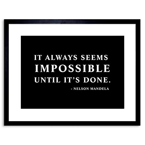 Wee Blue Coo 9x7 '' MANDELA ALWAYS IMPOSSIBLE DONE QUOTE SIMPLE FRAMED ART PRINT F97X627 Wee Blue Coo 9x7 '' MANDELA ALWAYS IMPOSSIBLE DONE QUOTE SIMPLE FRAMED ART PRINT F97X627 von Wee Blue Coo