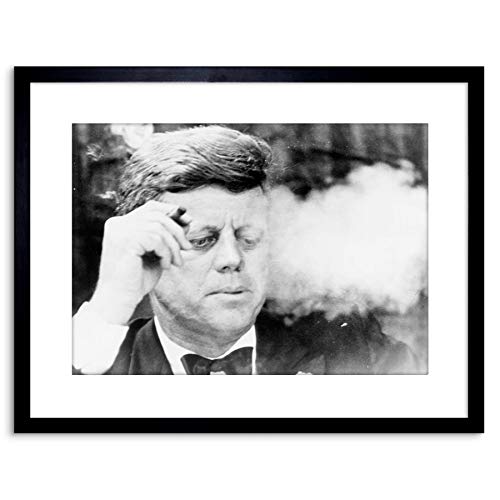 Wee Blue Coo 9x7 '' VINTAGE PHOTO B&W JFK KENNEDY SMOKING CIGAR FRAMED ART PRINT F97X1714 Wee Blue Coo 9x7 '' VINTAGE PHOTO B&W JFK KENNEDY SMOKING CIGAR FRAMED ART PRINT F97X1714 von Wee Blue Coo