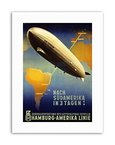 Wee Blue Coo AIRSHIP ZEPPELIN GERMANY SOUTH AMERICA NEW Poster Canvas art Prints von Wee Blue Coo