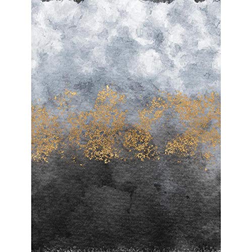 Wee Blue Coo Abstrakt Grau Gold Kunstplakat Ungerahmter Druck 30x40 cm von Wee Blue Coo