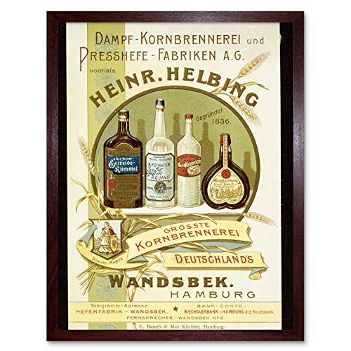 Wee Blue Coo Advertising Drink Helbing Liquor Hamburg Germany Art Print Framed Poster Wall Decor Kunstdruck Poster Wand-Dekor-12X16 Zoll von Wee Blue Coo