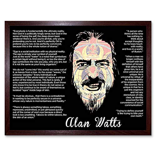 Wee Blue Coo Alan Watts Everybody Is Fundamentally Ultimate Face Quote Art Print Framed Poster Wall Decor Kunstdruck Poster Wand-Dekor-12X16 Zoll von Wee Blue Coo
