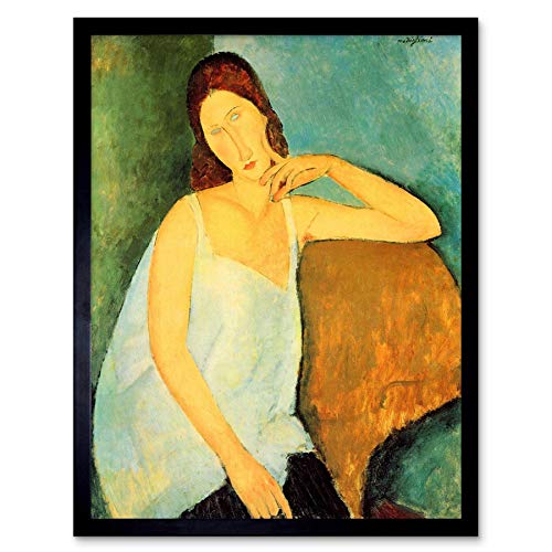 Wee Blue Coo Amedeo Modigliani Portrait Of Jeanne Hebuterne Old Painting Art Print Framed Poster Wall Decor Kunstdruck Poster Wand-Dekor-12X16 Zoll von Wee Blue Coo