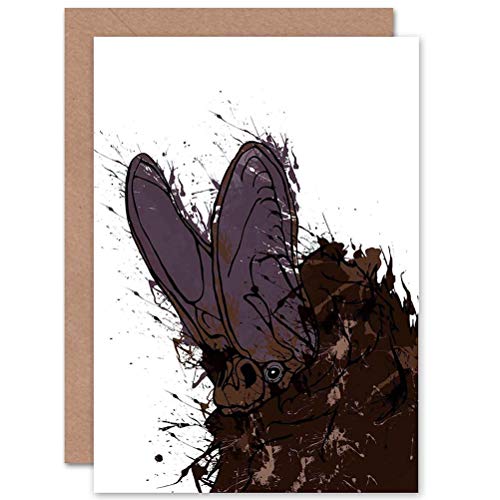 Artery8 Bat Design By John Wolf Sealed Greeting Card Plus Envelope Blank Inside von Artery8