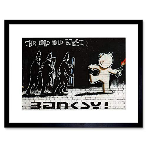 Wee Blue Coo Banksy Mild Mild West Graffiti Street Art 12x16'' Framed Art Print F12x11866 von Wee Blue Coo