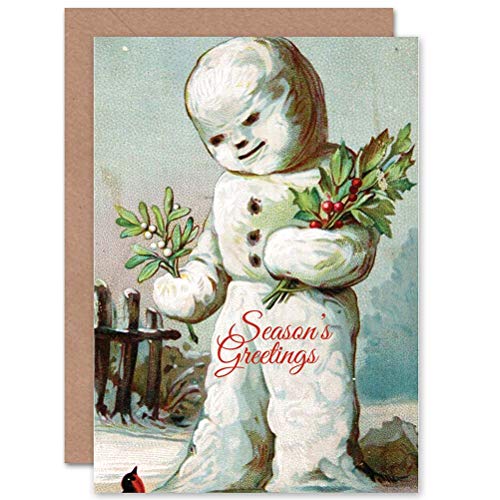 Wee Blue Coo CARD MERRY CHRISTMAS XMAS HOLLY MISTLETOE SNOWMAN GIFT von Wee Blue Coo