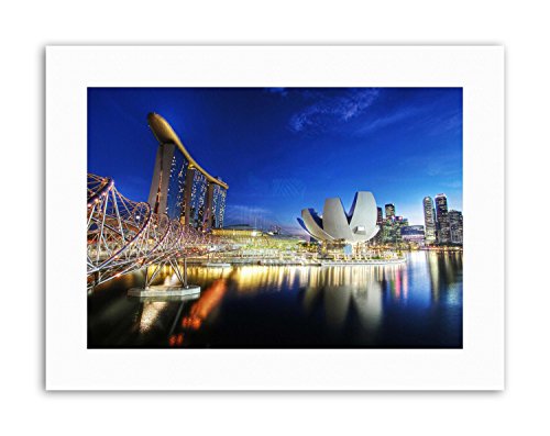 Wee Blue Coo CITYSCAPE MARINA BAY SANDS SINGAPORE PHOTO Poster Picture Canvas art Prints von Wee Blue Coo