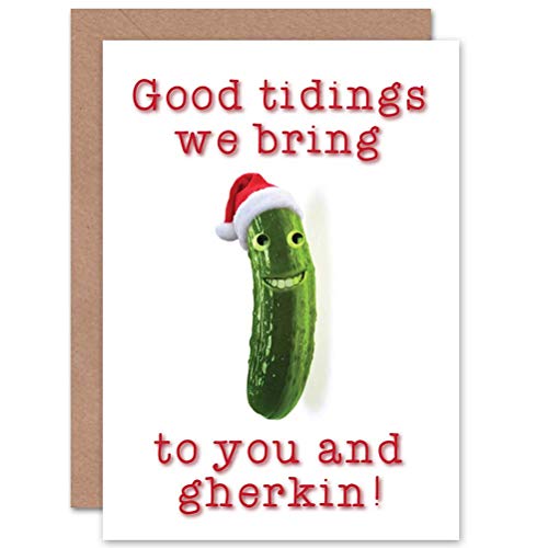 Wee Blue Coo CARD CHRISTMAS XMAS MERRY HAPPY GHERKIN TIDINGS PRESENT GIFT von Wee Blue Coo