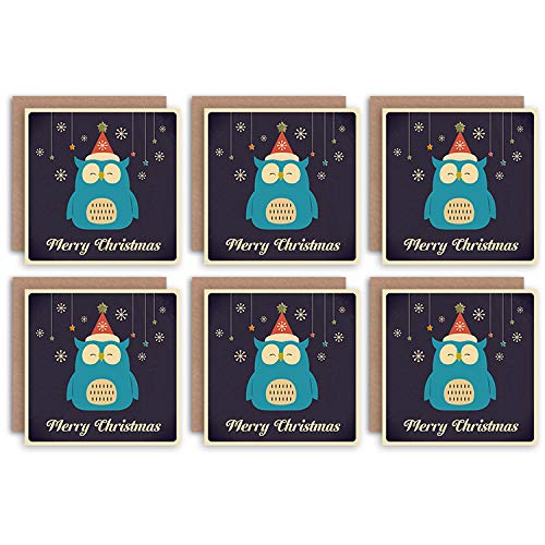Wee Blue Coo Christmas Cards 6 Pack - Cute Owl Bird Snowflake Set Xmas Cards Christus Süß Vogel Schnee Wee Blue Coo Christmas Cards 6 Pack - Cute Owl Bird Snowflake Set Xmas Cards Christus Süß Vogel Schnee von Wee Blue Coo