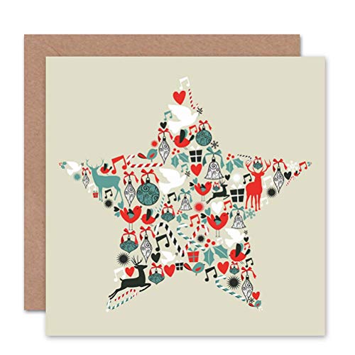 Wee Blue Coo Sterndeko Hirsch Weihnachtskarte von Wee Blue Coo