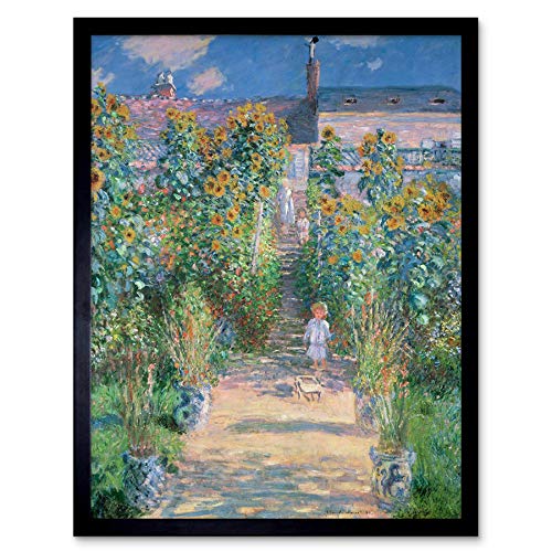 Wee Blue Coo Claude Monet French Artist Garden Vetheuil Old Painting Art Print Framed Poster Wall Decor Kunstdruck Poster Wand-Dekor-12X16 Zoll von Wee Blue Coo