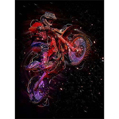 Wee Blue Coo Electric Light Motocross Bike Art Print Poster Wall Decor Kunstdruck Poster Wand-Dekor-12X16 Zoll von Wee Blue Coo