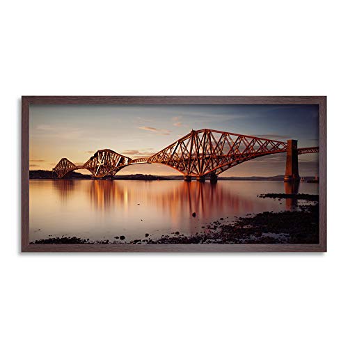 Wee Blue Coo Forth Bridge Edinburgh Dusk Long Panel Framed Wall Art Print Brücke Mauer von Wee Blue Coo