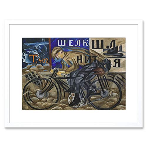 Wee Blue Coo LTD GONCHAROVA THE CYCLIST FRAMED ART PRINT F12X11073 von Wee Blue Coo