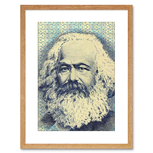 The Art Stop Wee Blue Coo Gemälde, politischer Karl Marx Banknoten-Design, Kommunismus, gerahmter Druck, F97X4897 von The Art Stop