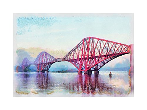 The Art Stop Painting Landmark Forth Bridge Edinburgh Scotland Framed Print F12X4390 von The Art Stop