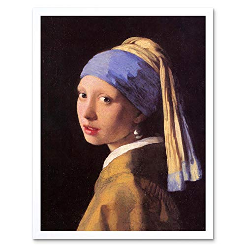 Wee Blue Coo Johannes Vermeer Girl With Pearl Earring Old Master Painting Art Print Framed Poster Wall Decor Kunstdruck Poster Wand-Dekor-12X16 Zoll von Wee Blue Coo