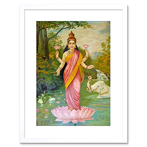 Wee Blue Coo LTD PAINTING VARMA GODDESS LAKSHMI 9x7 FRAMED ART PRINT F97X12882 von Wee Blue Coo