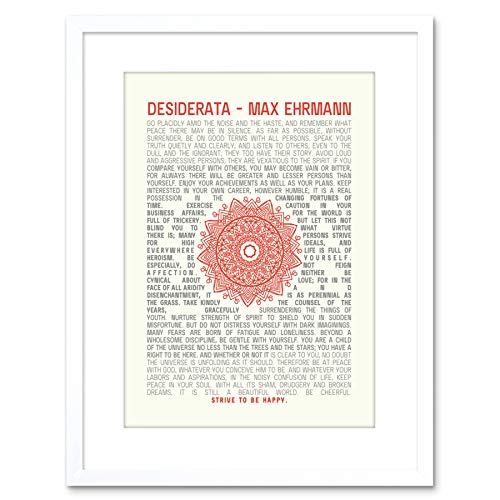 Wee Blue Coo LTD QUOTE DESIDERATA MANDALA EHRMANN TYPOGRAPHY FRAMED ART PRINT F97X13483 von Wee Blue Coo