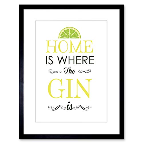 Wee Blue Coo LTD QUOTE FOOD DRINK HOME IS WHERE GIN IS 9x7 FRAMED ART PRINT F97X12626 Wee Blue Coo LTD QUOTE FOOD DRINK HOME IS WHERE GIN IS 9x7 FRAMED ART PRINT F97X12626 von Wee Blue Coo