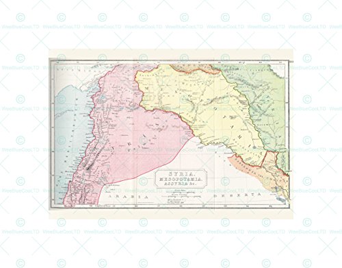 Wee Blue Coo Landkarte Syrien Mesopotamien Assyrien Wandbild Kunstdruck von The Art Stop