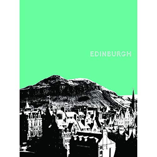Wee Blue Coo Leinwanddruck, Motiv Stadtbild Edinburgh, Schwarz-Weiß-Weiß-Weiß-Leinwanddruck von Wee Blue Coo