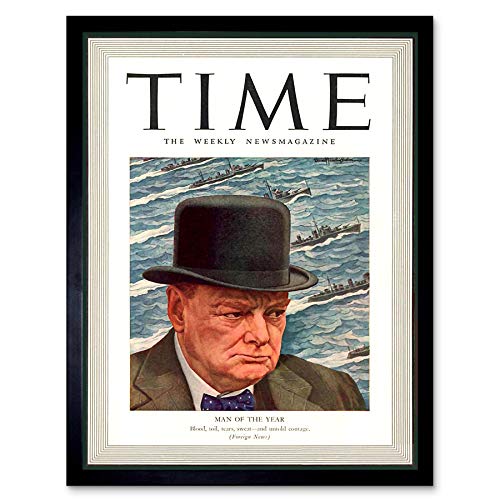 Wee Blue Coo Magazine War 1941 Winston Churchill 'Man Of The Year' Time Art Print Framed Poster Wall Decor Kunstdruck Poster Wand-Dekor-12X16 Zoll von Wee Blue Coo