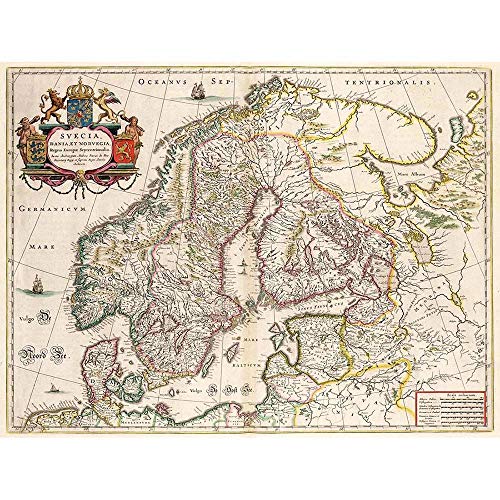 Wee Blue Coo Map Antique Scandinavia Norway Sweden Finland Art Print Poster Wall Decor Kunstdruck Poster Wand-Dekor-12X16 Zoll Wee Blue Coo Map Antique Scandinavia Norway Sweden Finland Art Print Poster Wall Decor Kunstdruck Poster Wand-Dekor-12X16 Zoll von Wee Blue Coo
