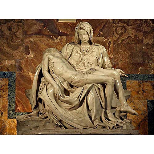 Wee Blue Coo Michelangelo Pieta 1499 Old Master Painting Art Print Poster Wall Decor Kunstdruck Poster Wand-Dekor-12X16 Zoll Wee Blue Coo Michelangelo Pieta 1499 Old Master Painting Art Print Poster Wall Decor Kunstdruck Poster Wand-Dekor-12X16 Zoll von Wee Blue Coo