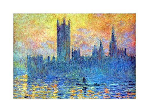 Wee Blue Coo MONET LONDON PARLIAMENT WINTER PAINTING FRAMED ART PRINT PICTURE F12X235 von The Art Stop